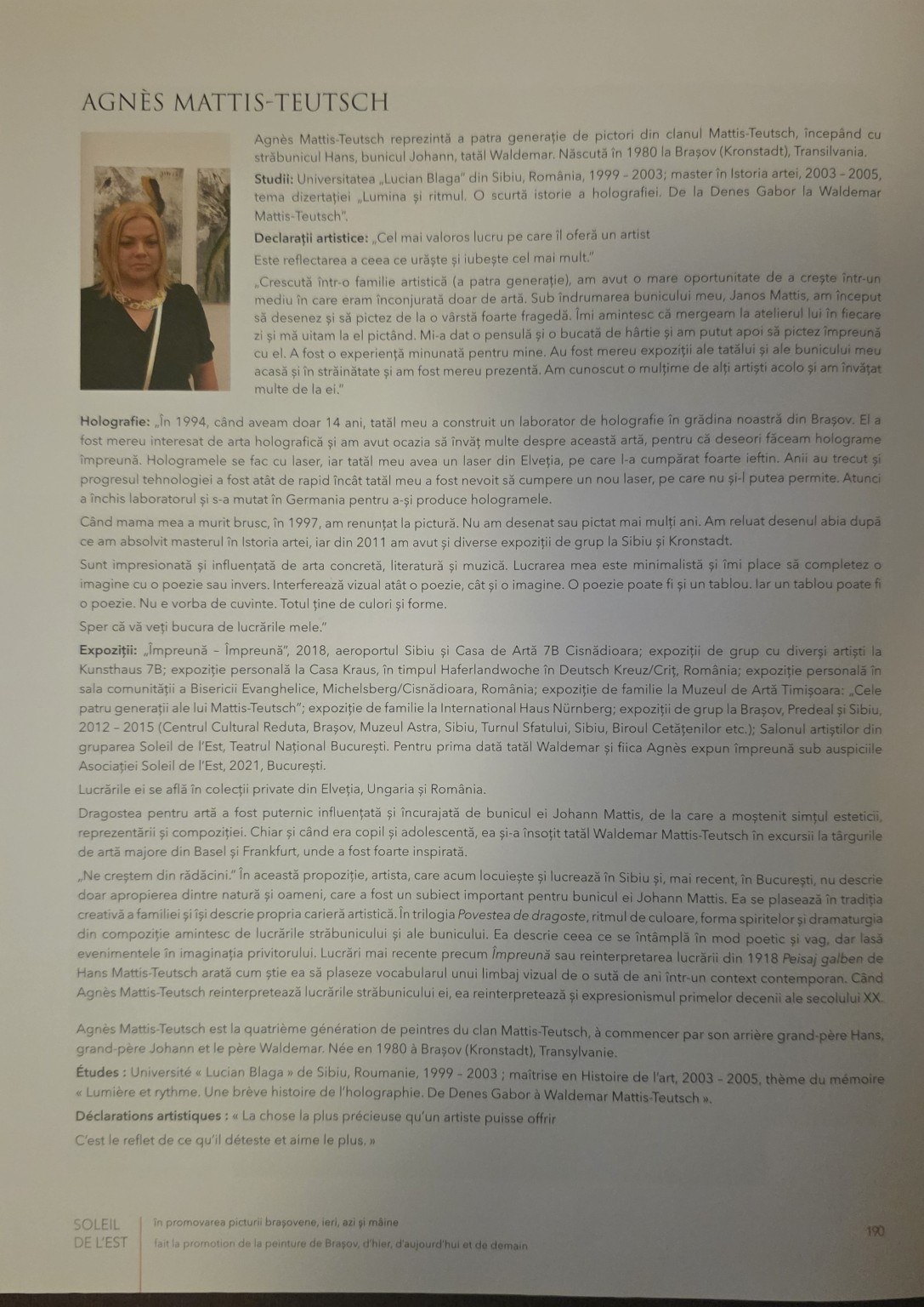 Catalog Soleil de l’Est · Agnes Mattis-Teutsch · 2022